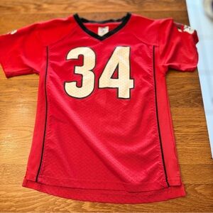 Georgia Bulldogs Youth Football Jersey #34 Red NCAA Team Jersey Sz Small (6-7)
